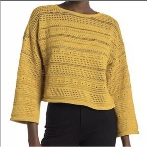 NWOT Ceny knitted cropped sweater yellow size L